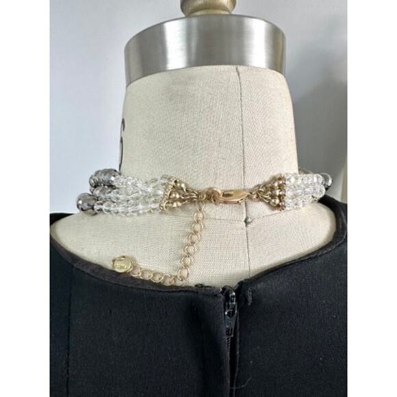 Lydell NYC STunning Multi Strand Pearls Crystals Beads Bib Necklace 24" NWOT - Picture 4 of 6